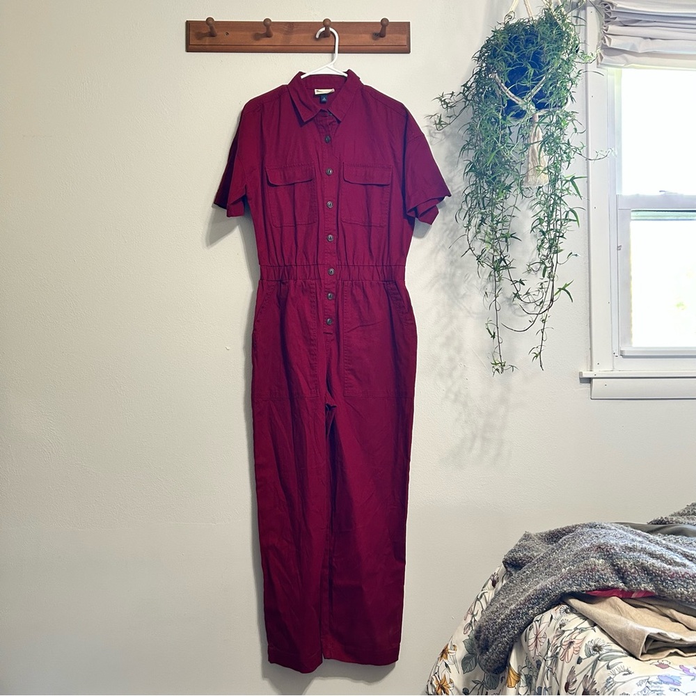 Universal Thread Burgundy Button-Up Jumpsuit - image 2